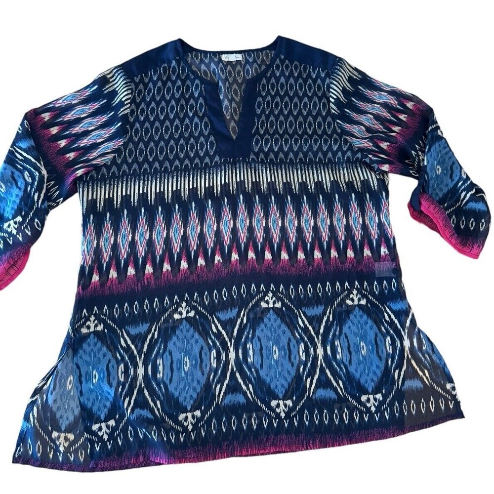 Women’s shirt ANTILIA FEMME size XL lightweight 3/4 blouse‎ top